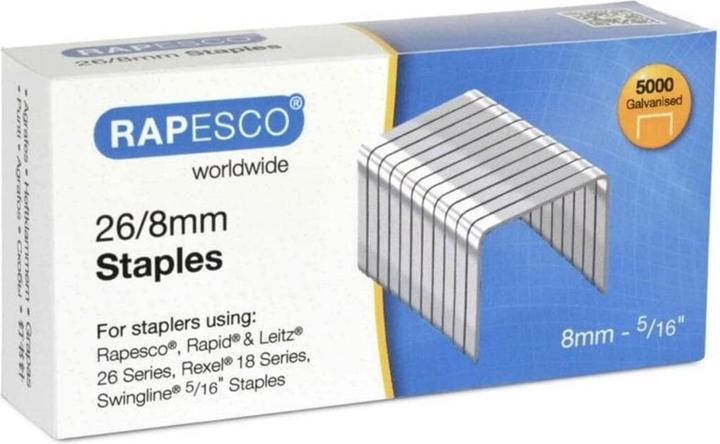 Rapesco S11880Z3 Agrafes galvanisées 26/8mm - 5.000 pièces (5000 x)