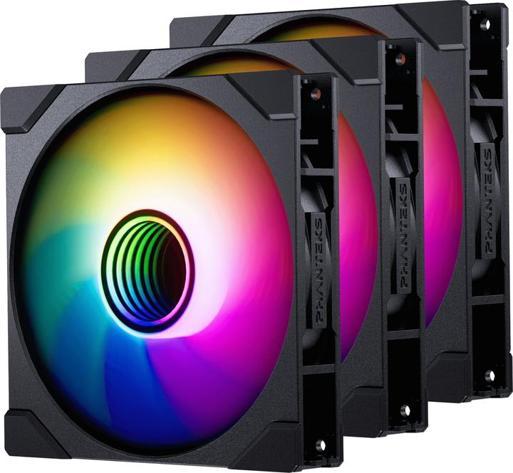 Immagine prodotto Phanteks Ventola M25 Gen2 PWM D-RGB in confezione da 3 pezzi - lama inversa, 140 mm, nera (140 mm, 3 x)