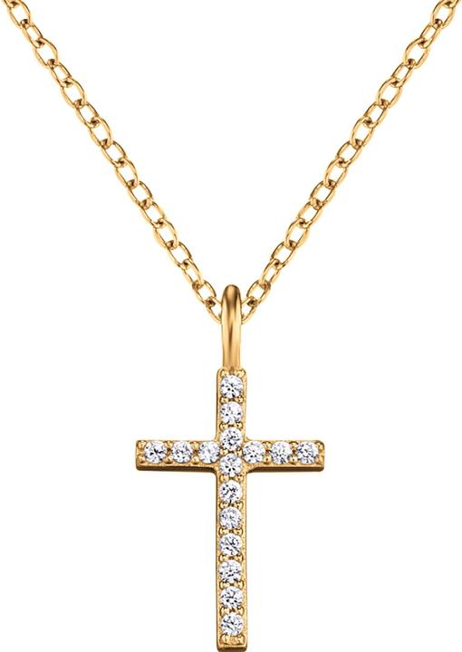 Engelsrufer Necklace cross gold (925 silver gold-plated, 42 cm)