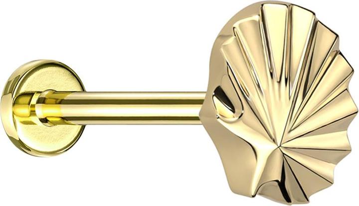 Immagine prodotto Star Piercing Micro Labret senza fili Guscio placcato oro Guscio placcato oro (senza ottone, Titanio G23)
