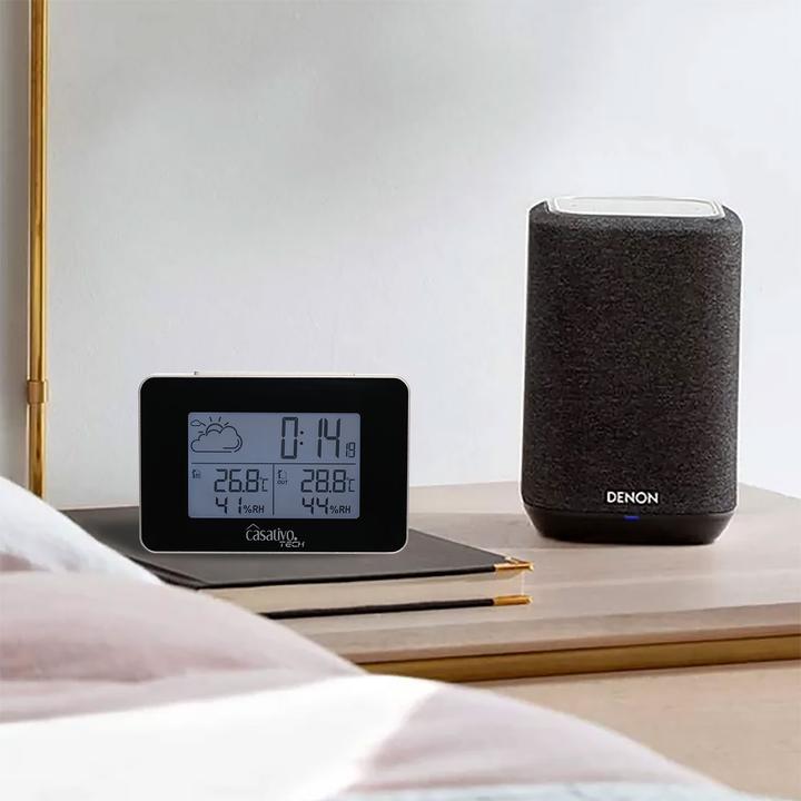 Actual product image Casativo Funk Wetterstation mit Aussensor, Wettervorhersage & Funkwecker