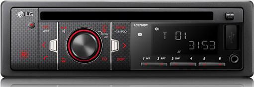 Produktbild LG LCS710BR, CD-Autoradio, Bluetooth, USB, AUX, Rot/Grün