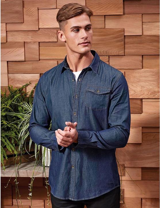 Immagine prodotto Premier Camicia a maniche lunghe con cuciture in denim (L)