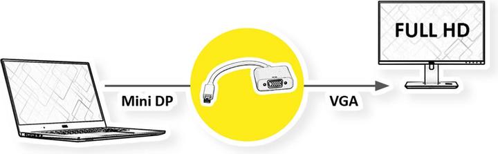 Actual product image Roline Mini DisplayPort - VGA, active (VGA, 10 cm)