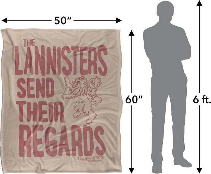 Actual product image Game of Thrones Lannisters Send Their Regards Blanket (152 x 127 cm)