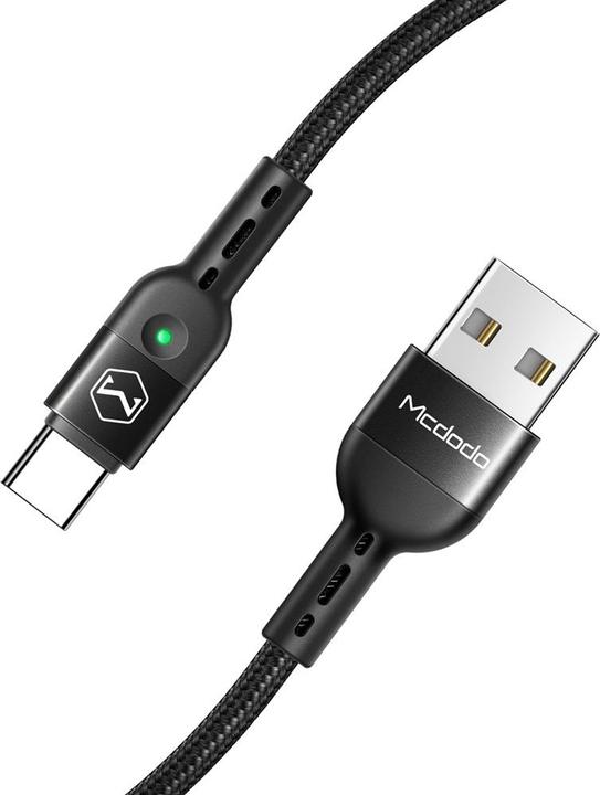 Actual product image Mcdodo USB Spring Cable to USB-C Omega CA-6420 1.8m (Black) (1.80 m, USB 3.0)