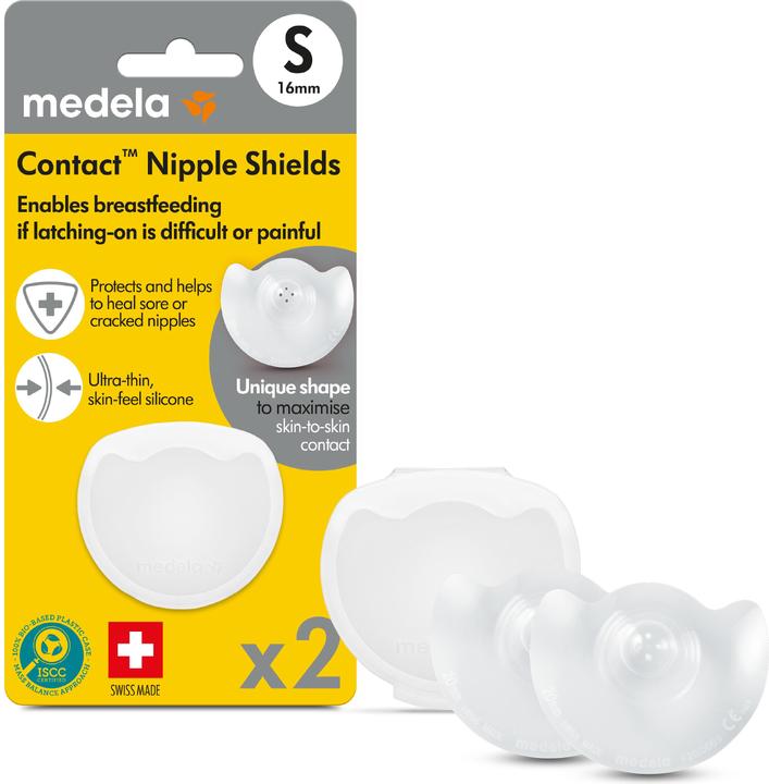 Medela Contact Protège-mamelons S ( Ø 16mm), 2 pièces avec boîte de rangement (S)