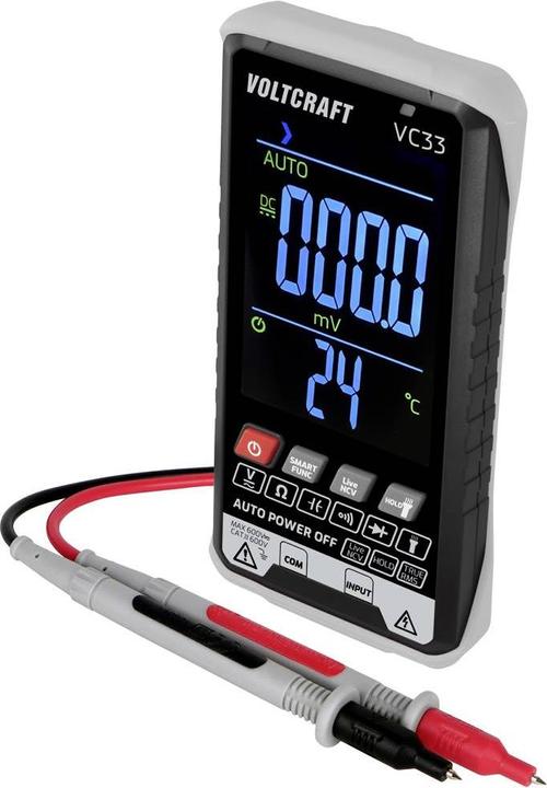 Actual product image Voltcraft VC33 Hand-held multimeter calibrated (ISO) digital Display (Counts): 5999 (CAT III 600V)