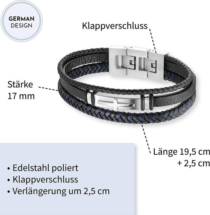 Immagine prodotto Save Brave SBB-LOGAN-BK (21.50 cm, Pelle di vitello, Acciaio inossidabile)