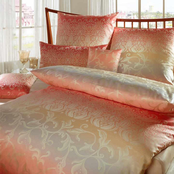Actual product image Curt Bauer Maco brocade damask bed linen Sabah pink coral (Bedding set, 135 x 200 cm)