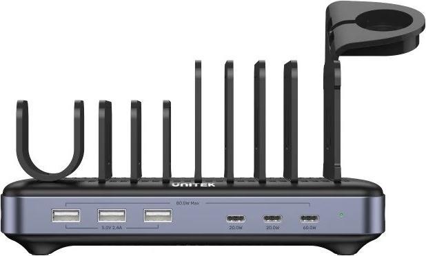 Immagine prodotto Unitek STAZIONE DI RICARICA 3X USB-A 20W 3X USBC PD 80W (80 W)