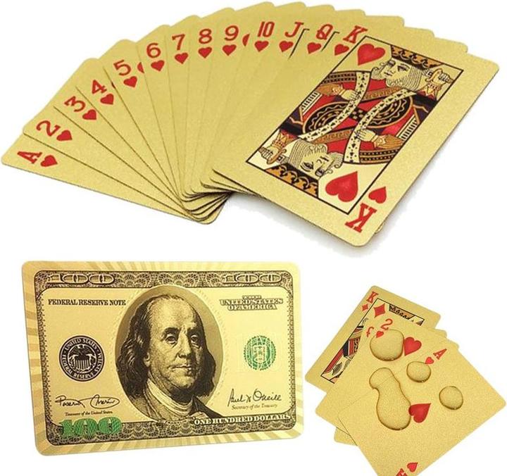 Actual product image JTI Playing cards - pack of cards with 24-carat gold plating, USD