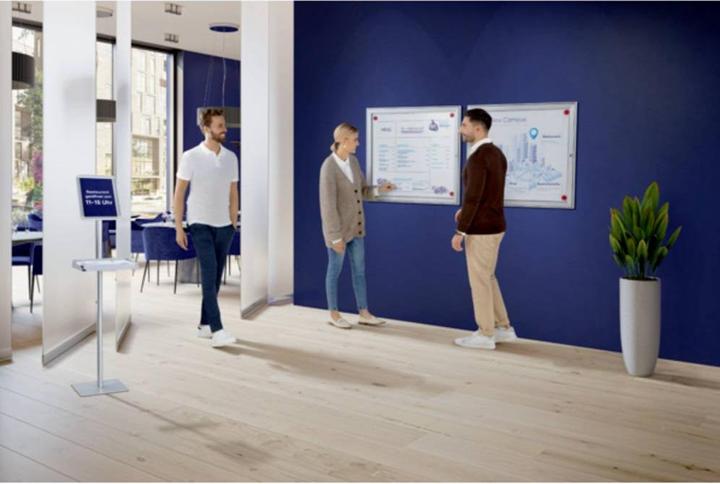 Produktbild Franken Infoständer "Universal", DIN A3, Höhe: 910-1.310 mm Aluminium-Klapprahmenprofil mit Kunststoffecken (A3)