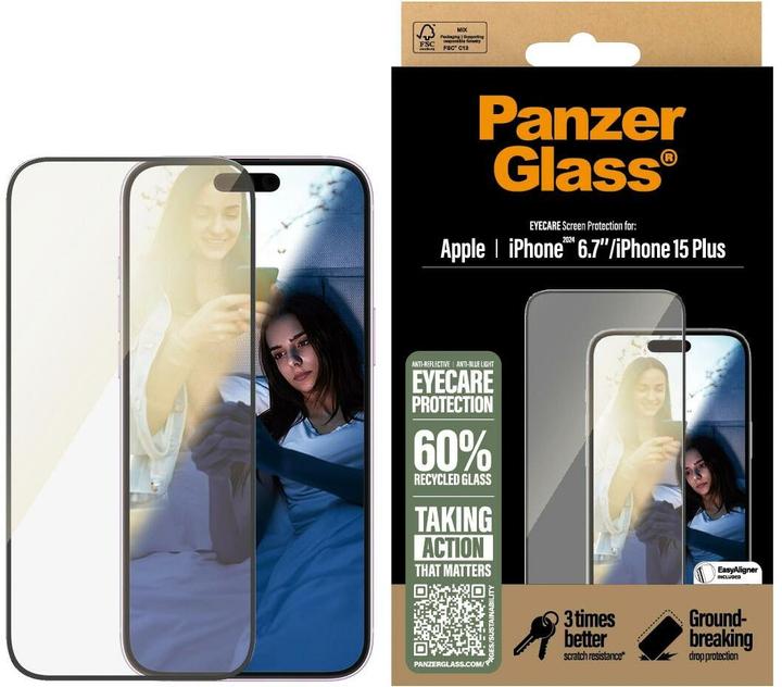 Image du produit PanzerGlass Protection d'écran Eyecare (1 pièce(s), Apple iPhone 15 Plus, Apple iPhone 16 Plus)