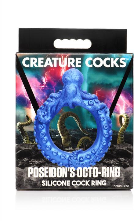 Productafbeelding Frisky Octo-ring van Poseidon - Silicone penisring - Blauw (4 cm)