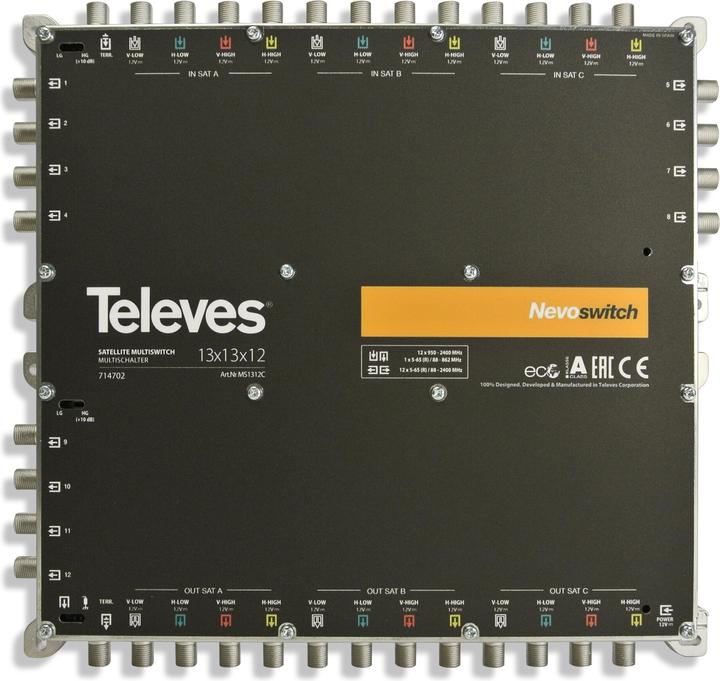 Immagine prodotto Televes Multiswitch 33,00cm (13") 12 cast NEVO in cascata o.NT MS1312C