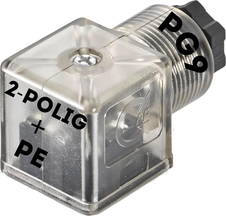 Actual product image Kalitec 3 Stück Ventilstecker Bauform A I 3 polig 24V transparent mit Beschaltung I PG9 I LED + Vari
