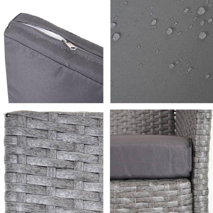 Produktbild Mendler Poly-Rattan Gartenbank Halden, Sitzbank Bank - grau, Kissen anthrazit