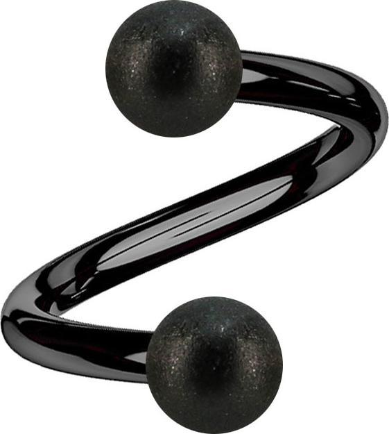 Produktbild Star Piercing Micro Spirale schwarz mit zwei Kugeln gesprenkelt (Chirurgenstahl 316L)