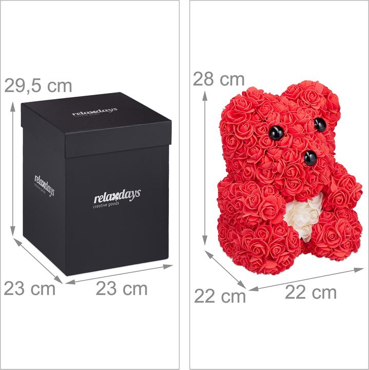 Image du produit Relaxdays Rosen-Teddybär (28 cm)