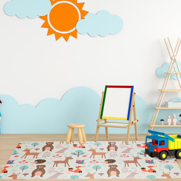 Produktbild Relaxdays Faltbare Kindermatte mit Waldtieren (195 x 150 x 1 cm)