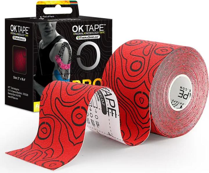 Immagine prodotto OK Tape PRO Kinesiologie Tape, 5cm X 5m Rot (5 m)