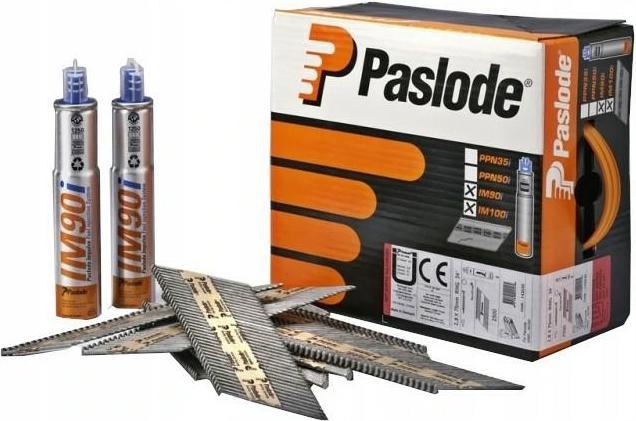 Produktbild Paslode Streifennägelpack 3,1 x 90 mm, gerillt, blank, 2500 Stück inkl. 2 Gaskartuschen
