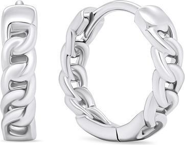 Actual product image Brilio Silver - Stylish silver hoop earrings EA680W