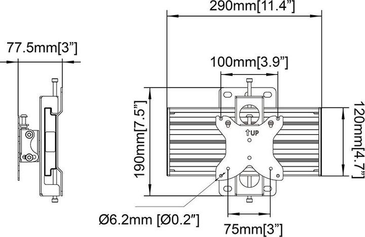 Actual product image Multibrackets Wall mount fixed, 17"-42", VESA 75x75-100x100 (Wall, 42", 30 kg)
