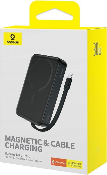 Actual product image Baseus Powerbank Magnetic Mini 10000mAh 30W MagSafe (black) (10000 mAh, 30 W, 37 Wh)