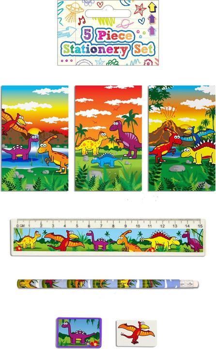Actual product image Henbrandt Dinosaur Stationery Set (Pack of 5)