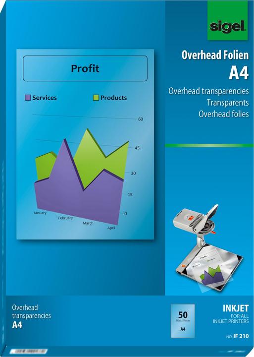 Actual product image Sigel Inkjet overhead transparencies (100 g/m², 50 x)