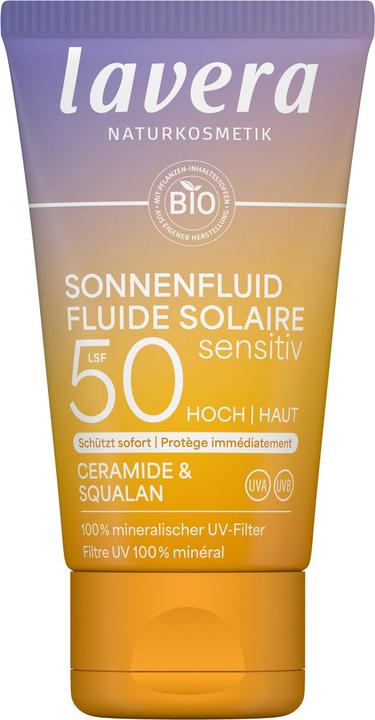 Lavera Sonnenfluid sensitiv LSF50 Tube 40 ml (Sonnencreme Gesicht, SPF 50, 40 ml)