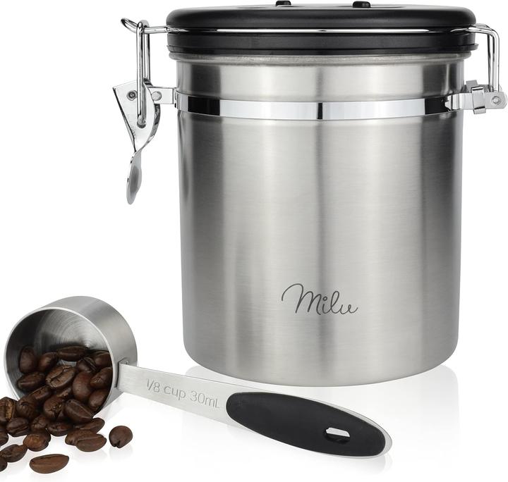 Immagine prodotto Milu Lattina in acciaio inox con protezione del gusto 500g, argento (1.40 l)