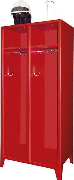 Image du produit Pavoy Armoire de pompiers sur pieds, sans porte, 2 compartiments, 4 casiers. (83 cm, 185 cm)
