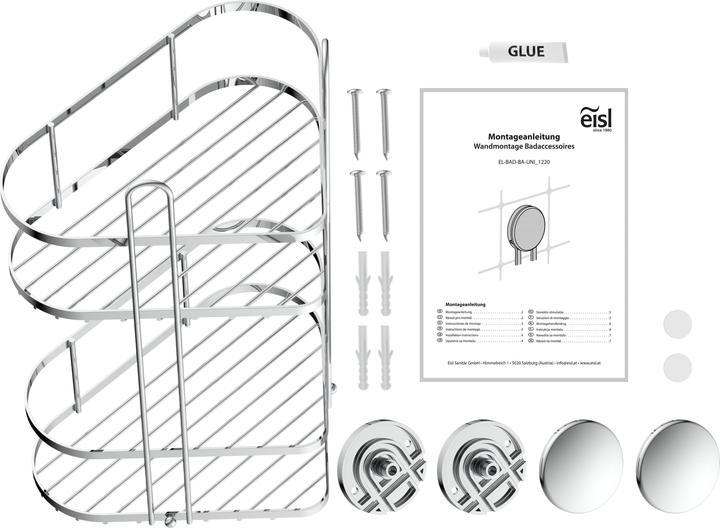 Image du produit Eisl Tablette d'angle de douche 2 étages (22 x 18 x 35 cm)