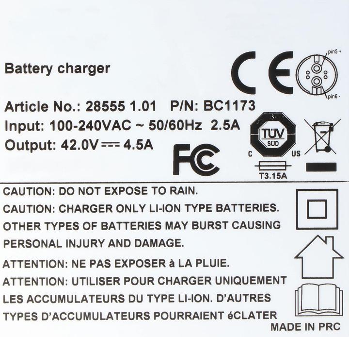 Image du produit BMZ Chargeur rapide pour vélo électrique adapté à la batterie Kalkhoff Select i8 (Batterie pour vélo électrique)