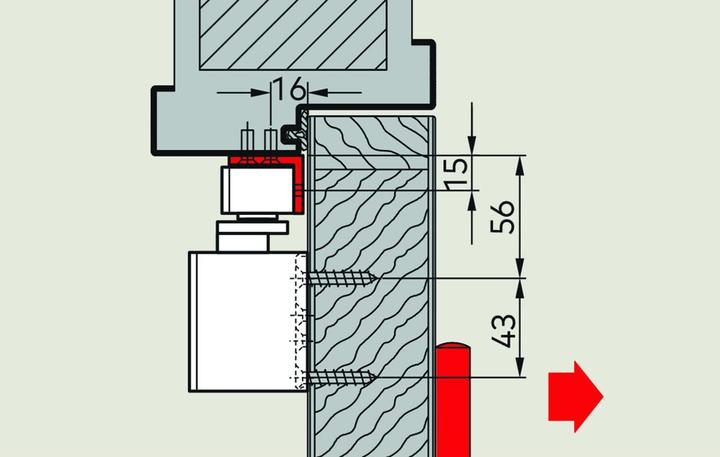 Actual product image Dormakaba Camber chuck angle for slide rails G-N XEA (Room door, Entrance door, Wooden door, French window)