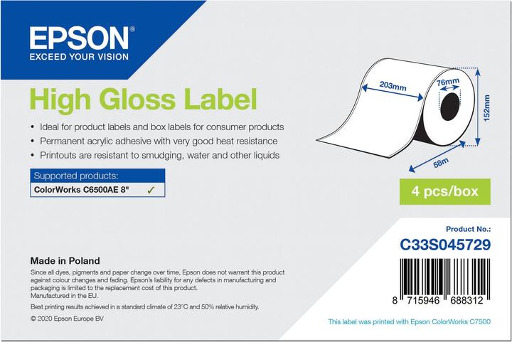 Actual product image Epson High gloss permanent acrylic adhesive