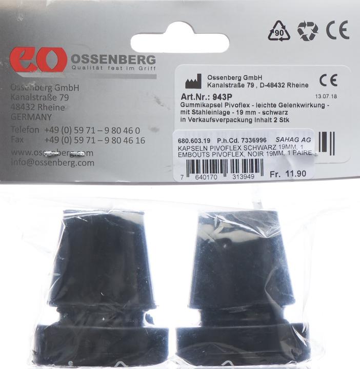 Produktbild Sahag Kapseln Pivoflex 19mm schwarz
