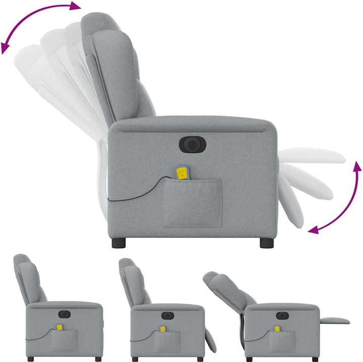 Produktbild VidaXL Massagesessel Elektrisch Hellgrau Stoff