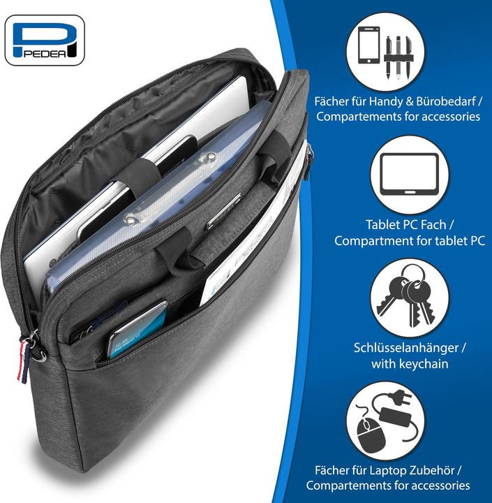 Produktbild Pedea Laptoptasche URBAN slim 43,9cm (17.3"), grau (17.30")