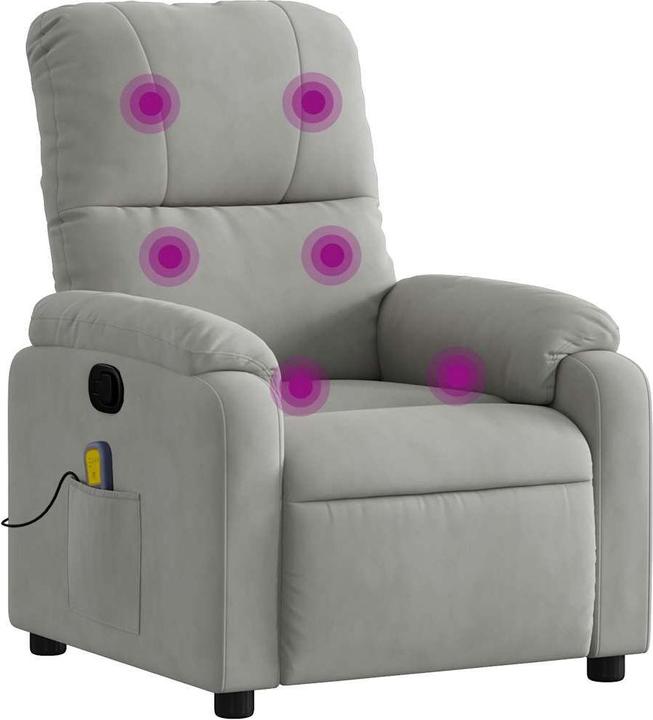 Actual product image VidaXL Massage chair light grey microfibre fabric, colour