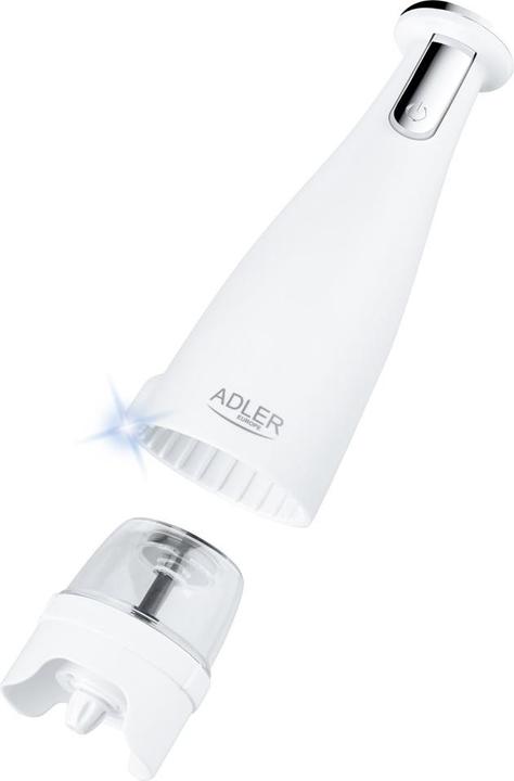 Actual product image Adler Electric Salt and pepper grinder AD 4449w 7 W, Housing material ABS plastic, Lithium, Matte White (Various spices)