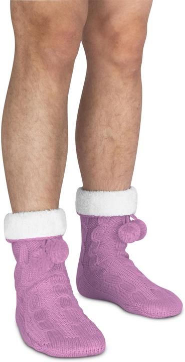 Immagine prodotto Normani Pantofole in maglia con pom pom e ABS (Confezione singola, 36 - 40)