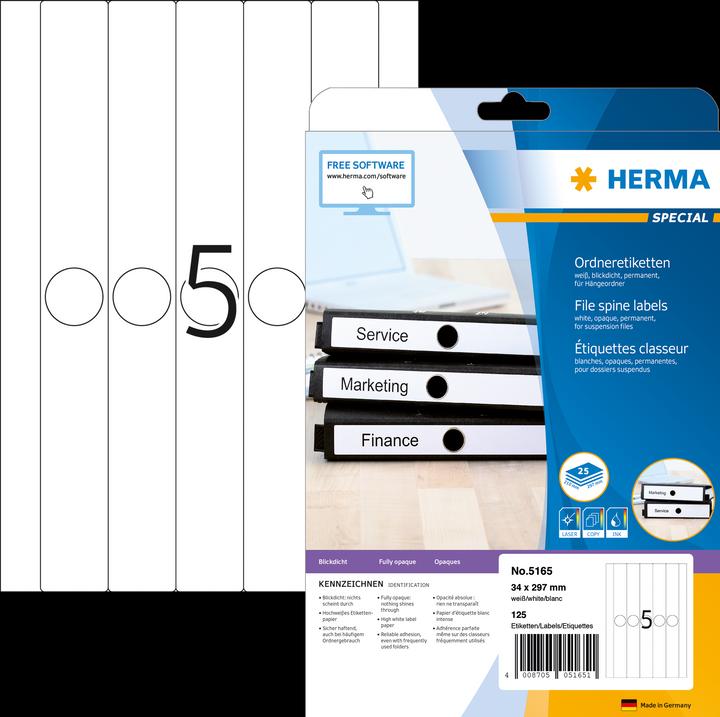 Produktbild HERMA Hängeordner Etiketten A4