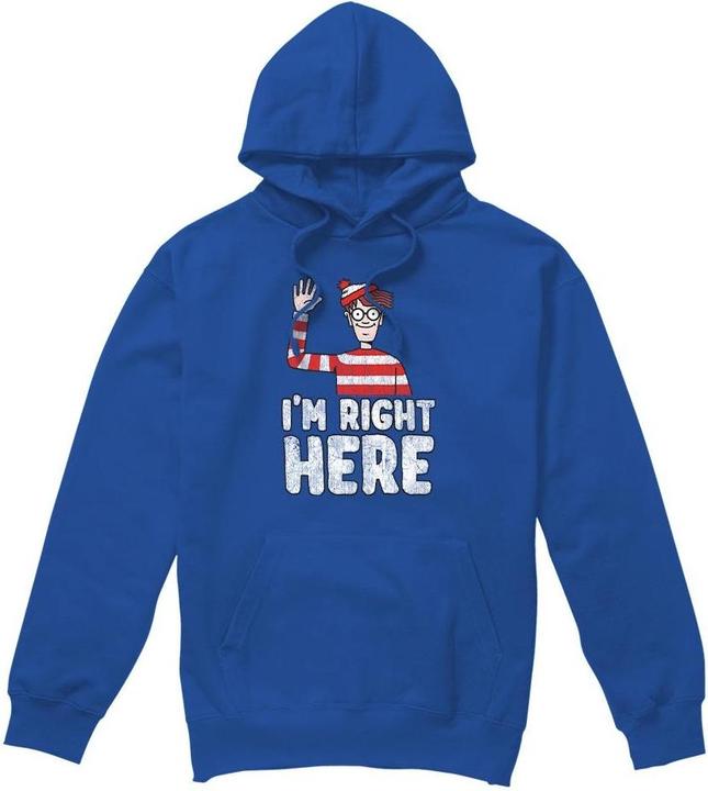 Actual product image Wheres Wally? Mens I'm Right Here Hoodie (M)