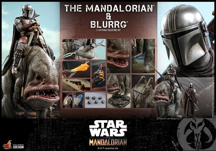 Image du produit Hot Toys Star Wars The Mandalorian pack 2 figurines 1/6 The Mandalorian & Blurrg 37 cm