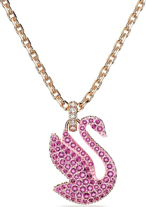Swarovski Iconic Swan Halskette Schwan Mittel Rosa Roségold (Swarovski Metall, 42 - 47 cm)
