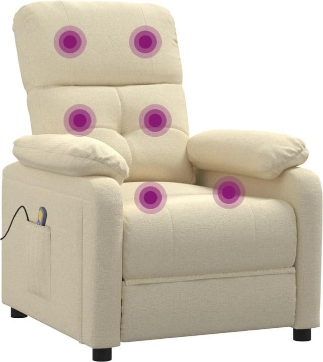 Produktbild VidaXL Massagesessel Fernsehsessel Relaxsessel Sessel Liegesessel Creme Stoff